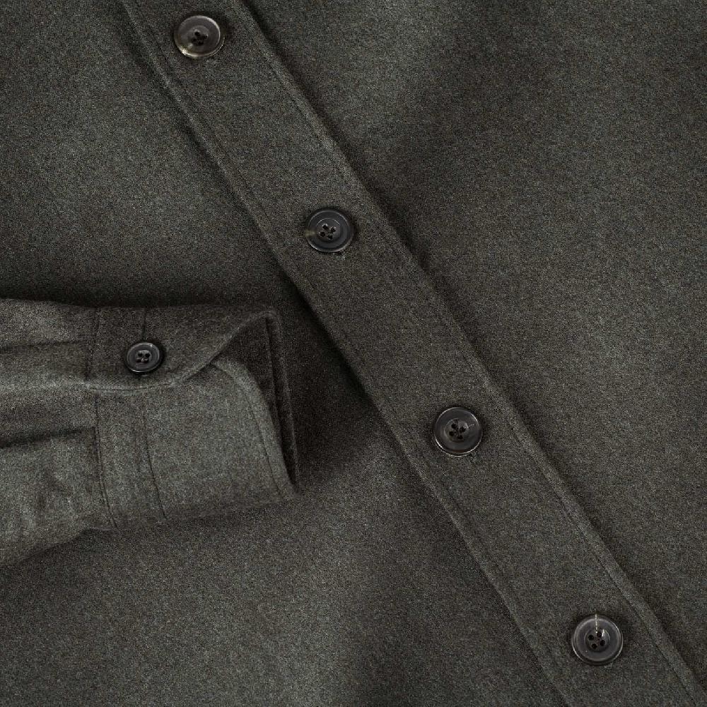 Rubinacci Overshirt in lana e seta verde Esporta salva