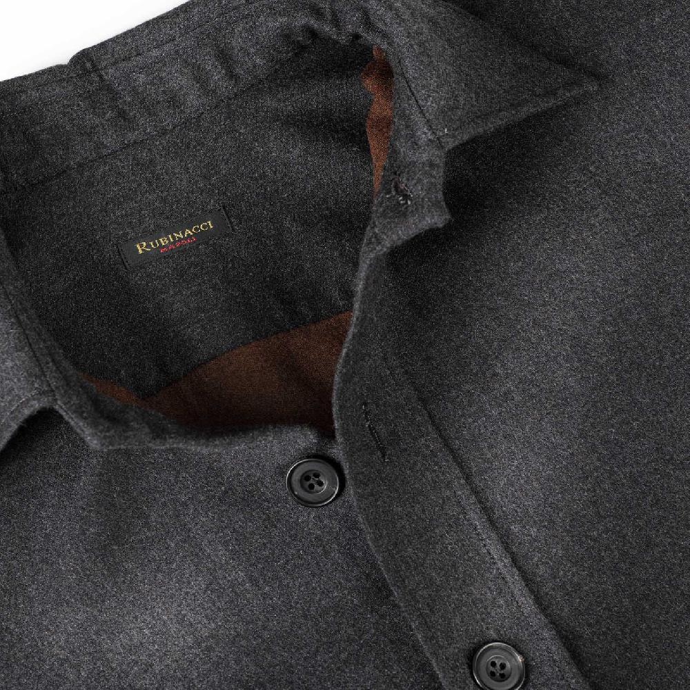 Rubinacci Overshirt in lana e seta grigia Black Friday Prezzi