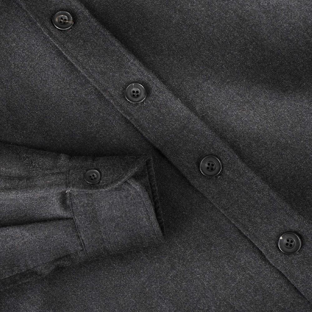 Rubinacci Overshirt in lana e seta grigia Black Friday Prezzi