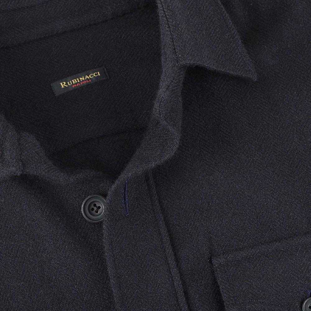 Rubinacci Sahariana in cashmere spigato blu Italy