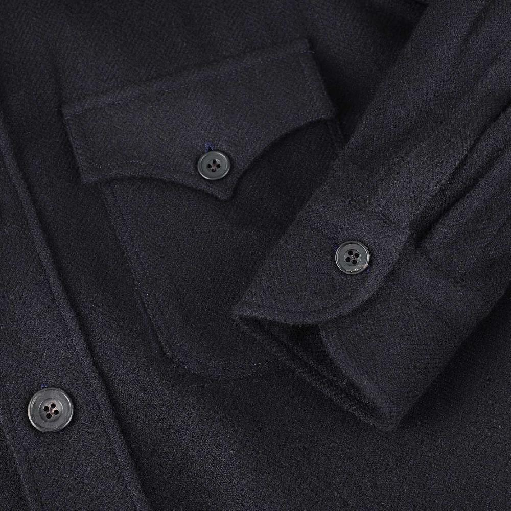 Rubinacci Sahariana in cashmere spigato blu Italy