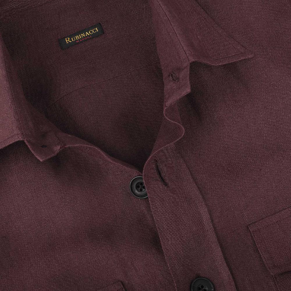 Rubinacci Sahariana in lino bordeaux Promozione