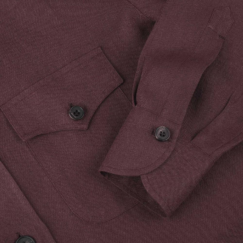 Rubinacci Sahariana in lino bordeaux Promozione