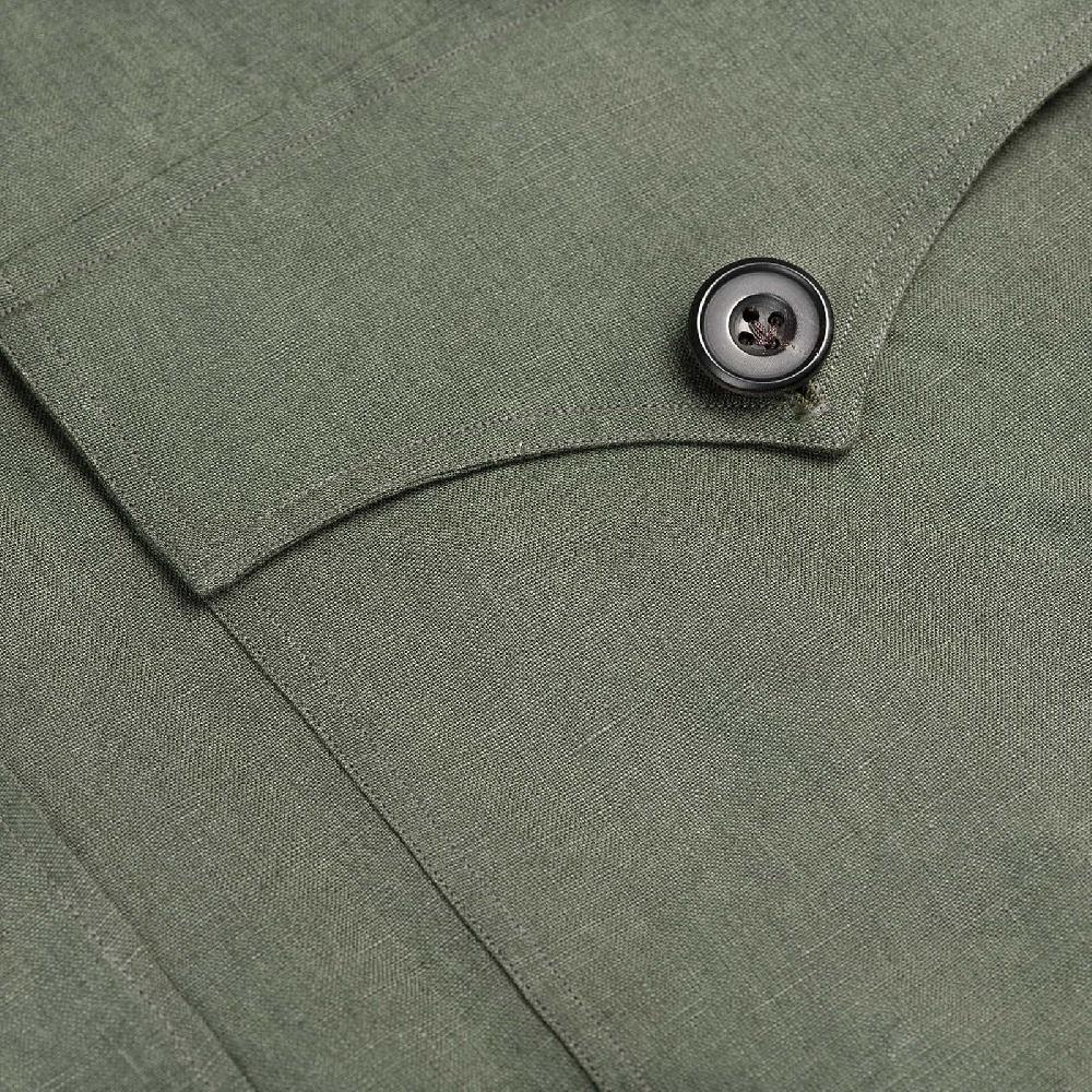 Rubinacci Sahariana in lino verde Qualità Garantita