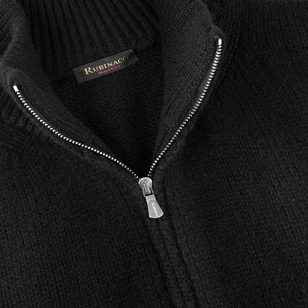 Rubinacci Pull zip in cashmere nero In Saldo