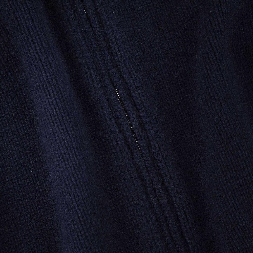 Rubinacci Pull zip in cashmere blu Nuova