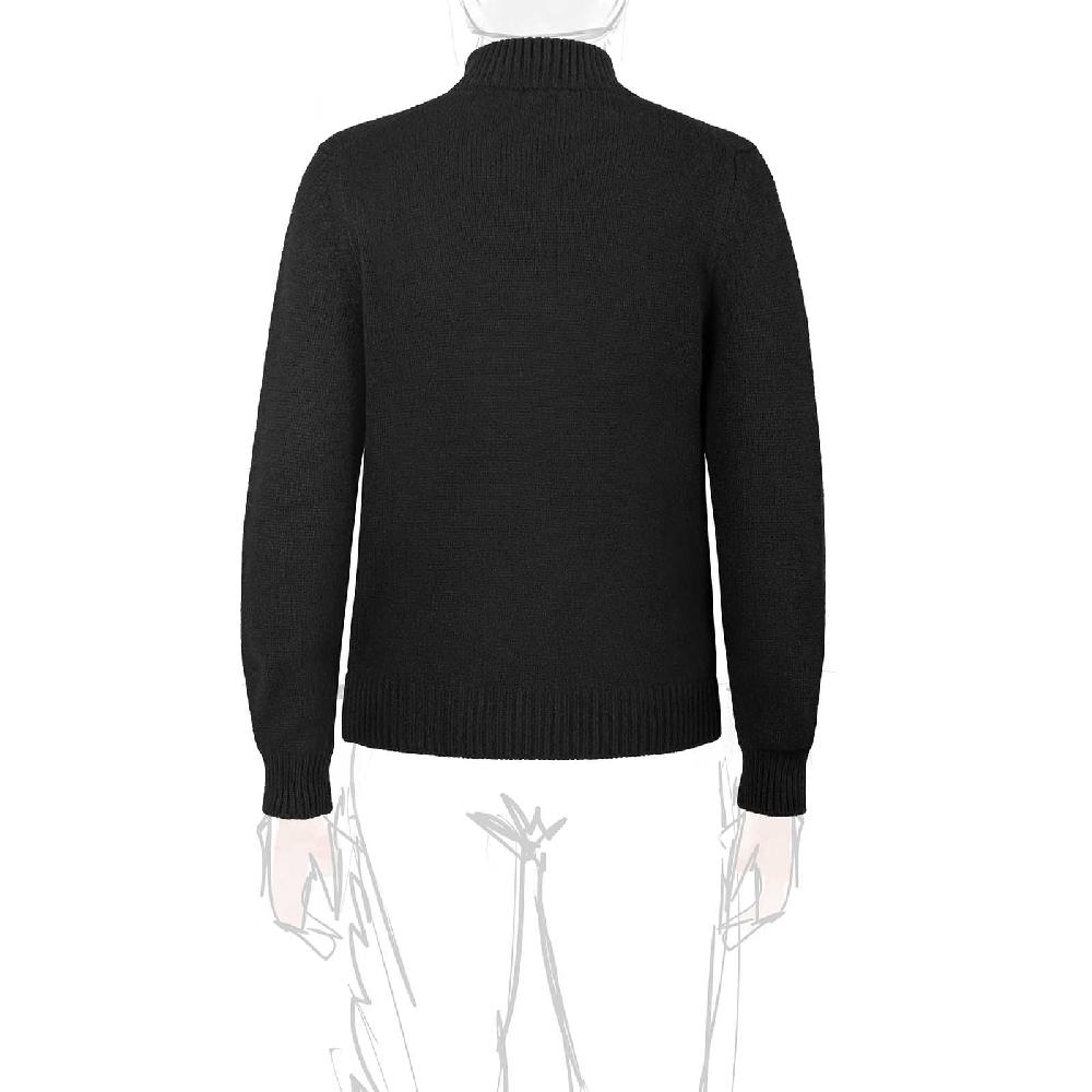 Rubinacci Pull mezza zip in cashmere nero Sconto di tempo limitato