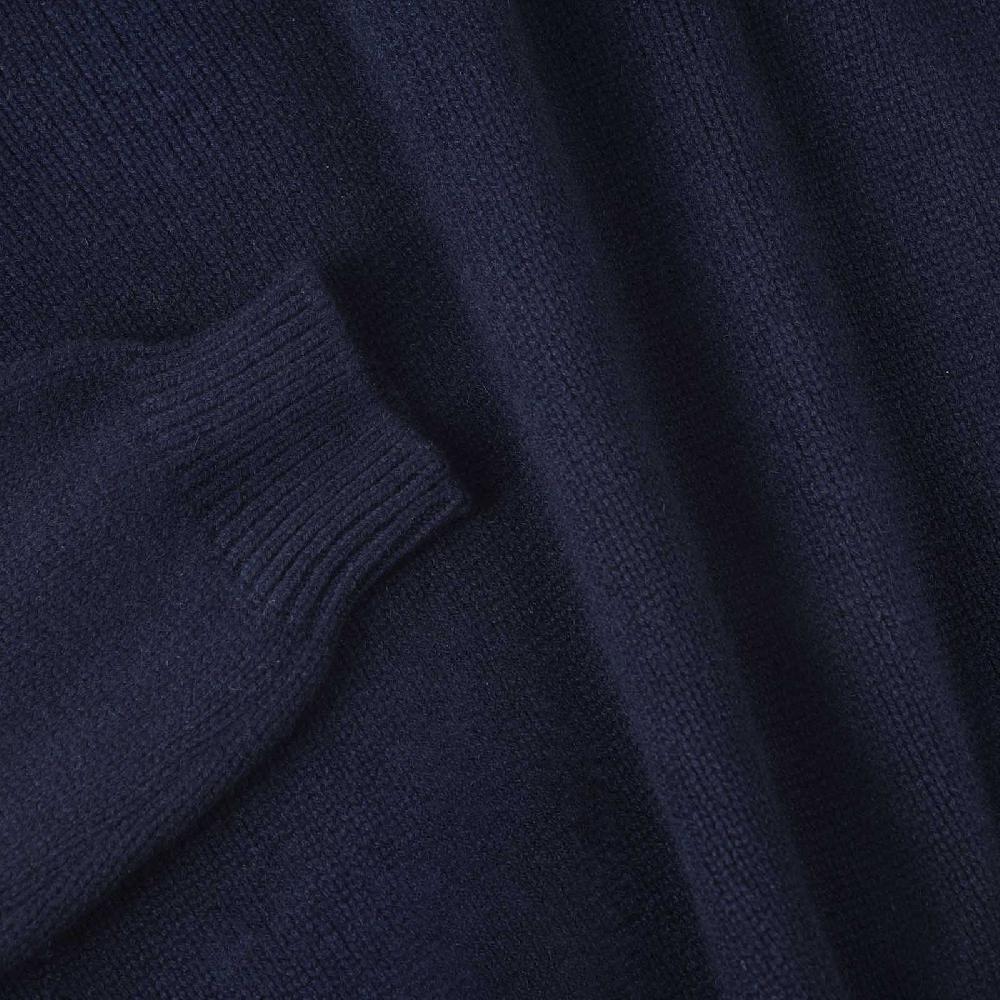 Rubinacci Pull mezza zip in cashmere blu Negozio online di fabbrica