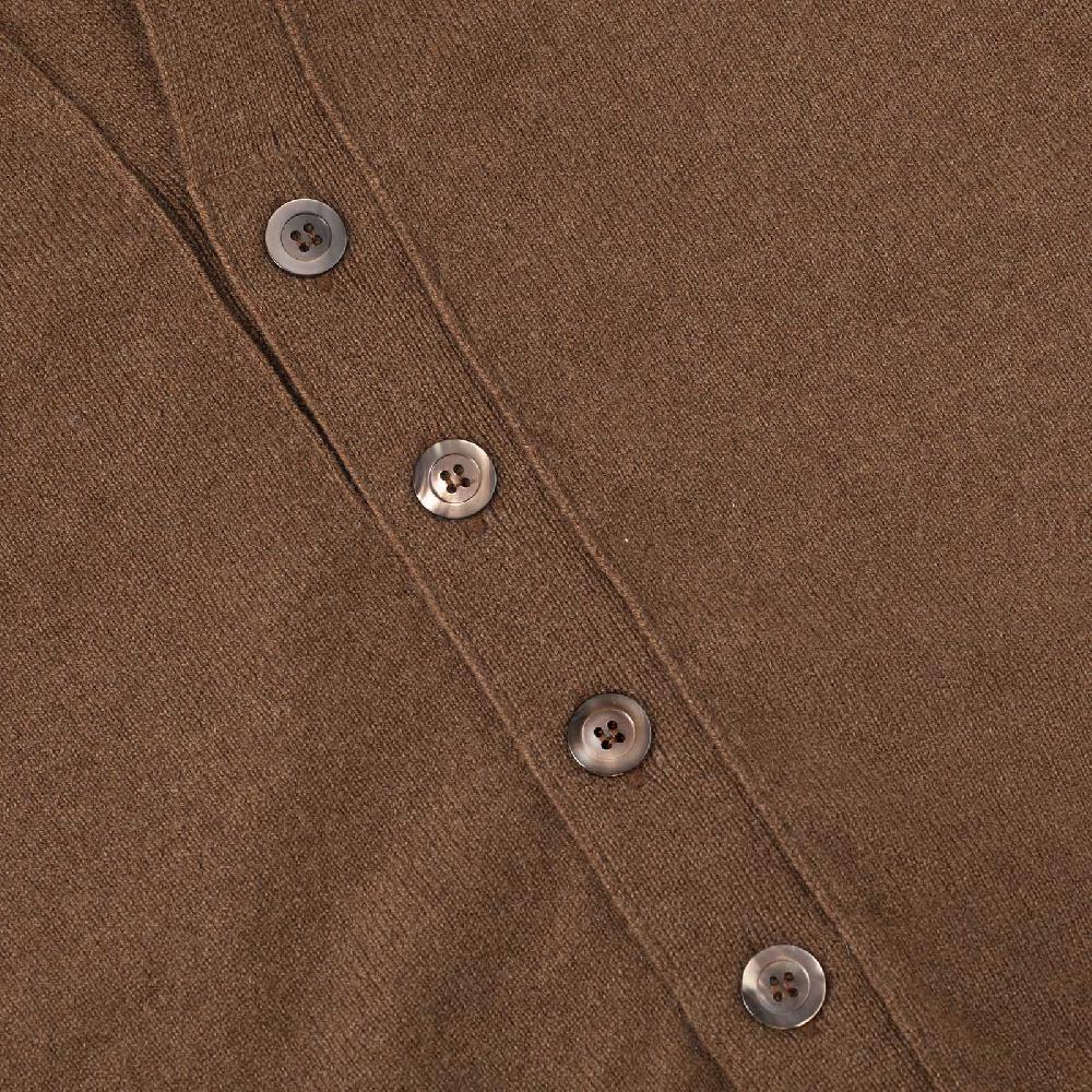 Rubinacci Gilet in cashmere nocciola Grande vendita