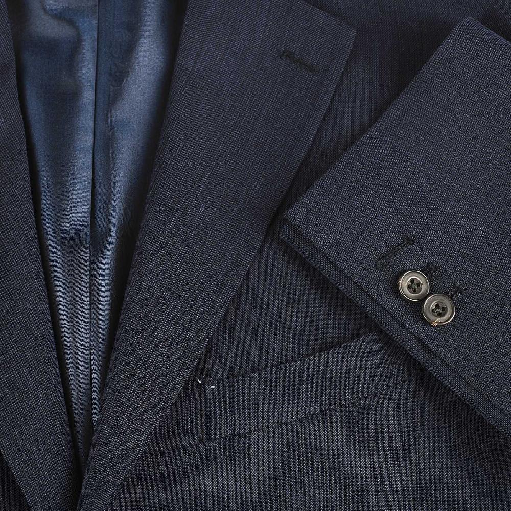 Rubinacci Giacca in lana e mohair blu Fornitura limitata