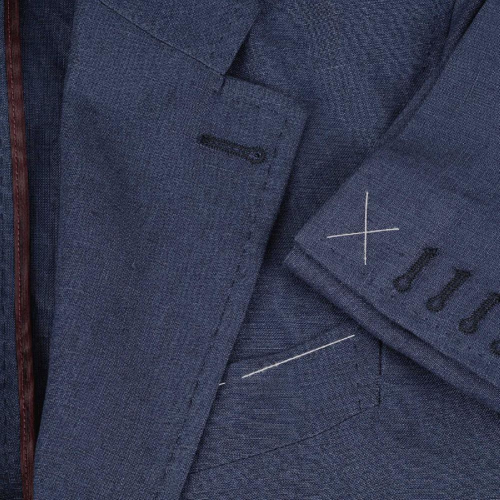 Rubinacci Giacca in lino blu Vendite stagionali