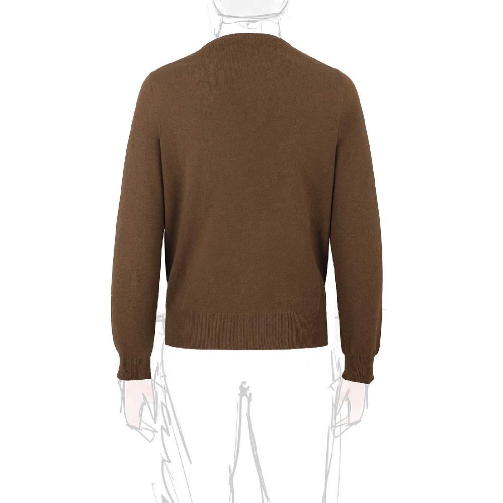 Rubinacci Girocollo in cashmere nocciola Offerta Giorno del Papà