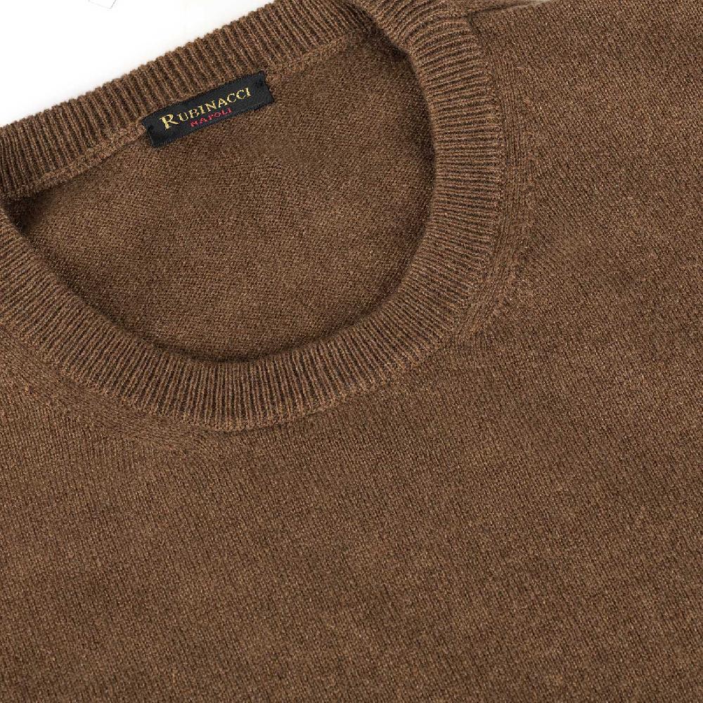 Rubinacci Girocollo in cashmere nocciola Offerta Giorno del Papà