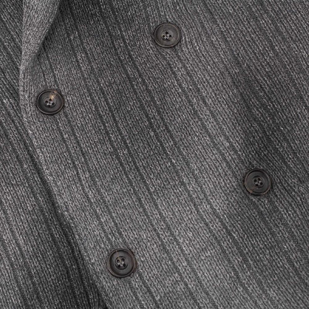 Rubinacci Cardigan doppio petto cashmere grigio Offerta San Valentino