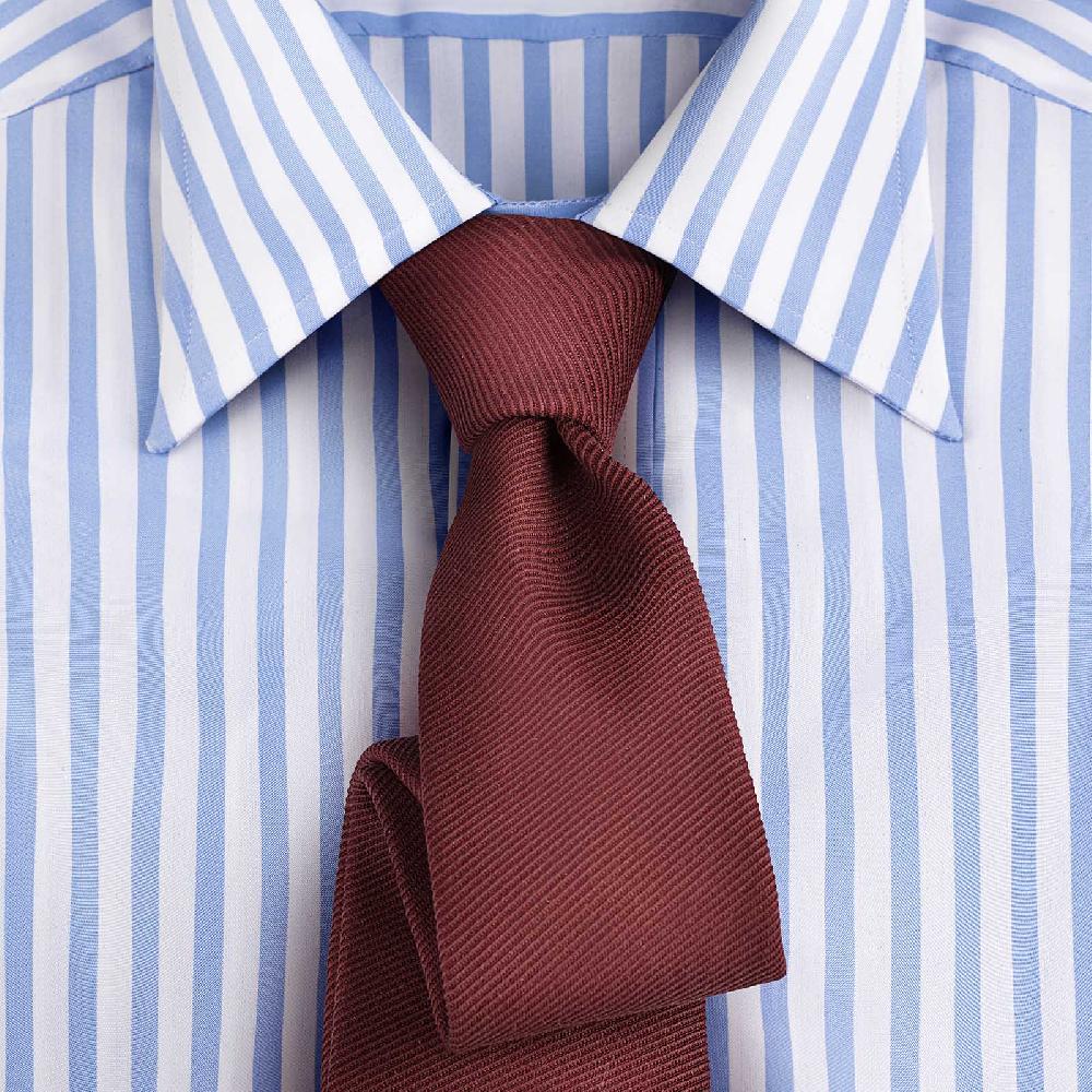 Rubinacci Camicia in cotone rigato bianco e celeste Offerte giornaliere