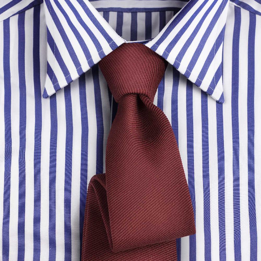 Rubinacci Camicia in cotone rigato bianco e blu Offerte speciali