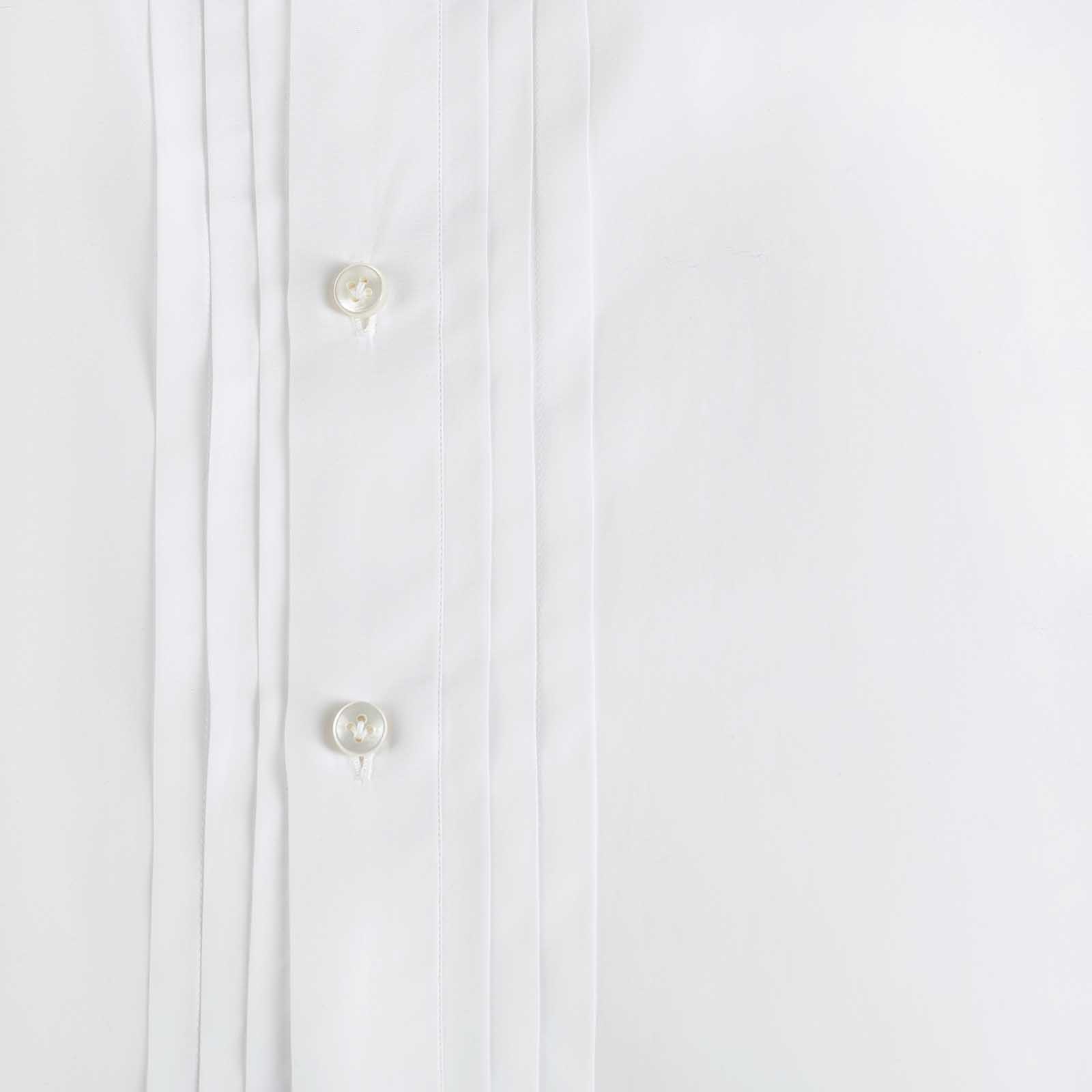 Rubinacci Camicia da smoking in cotone bianca con plisse' Sconti VIP