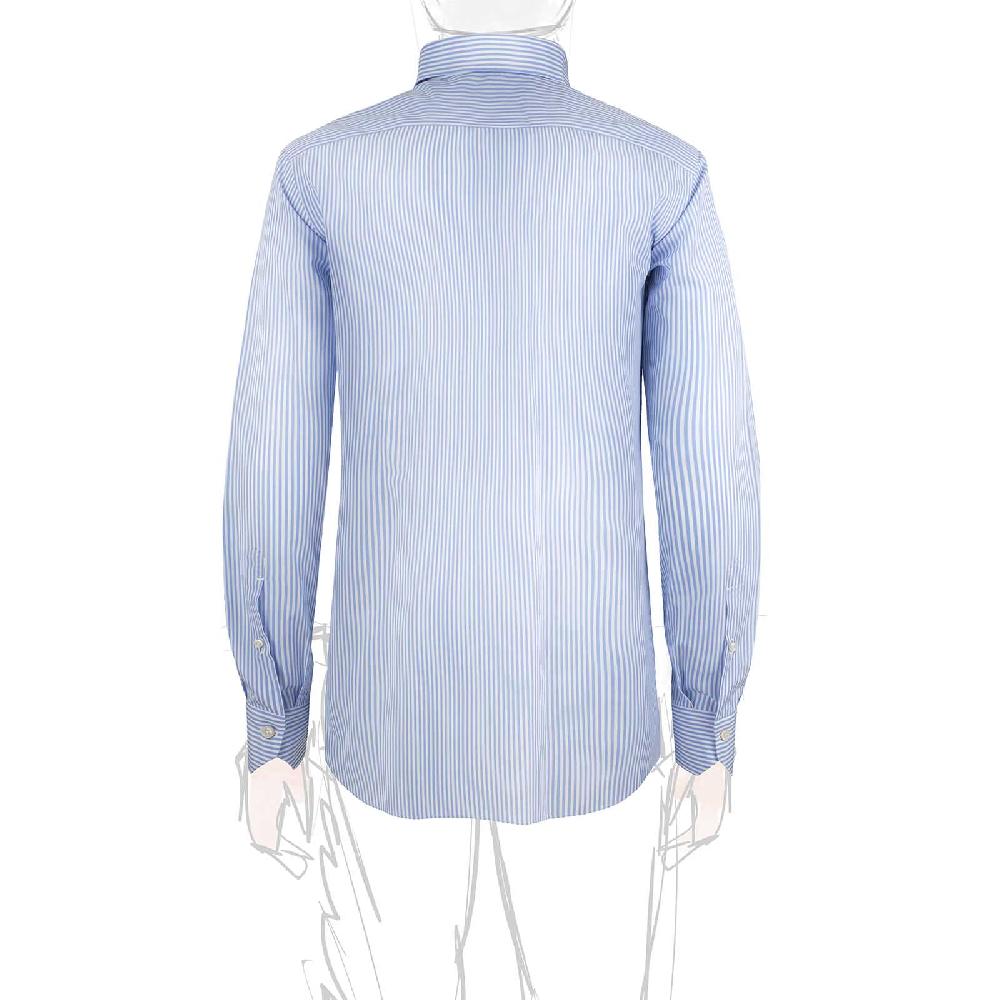 Rubinacci Camicia in cotone rigato bianco e celeste Offerta settimanale