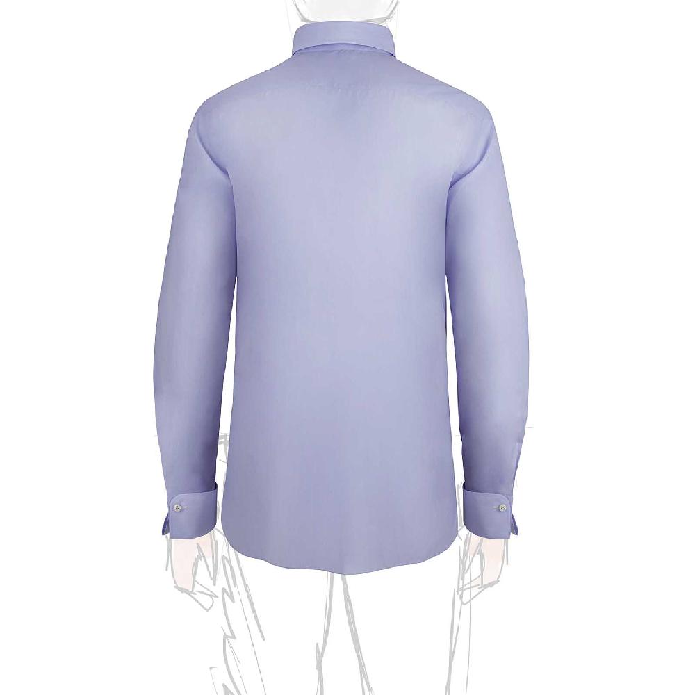 Rubinacci Camicia in cotone azzurra polsi gemelli Ultimi tre giorni