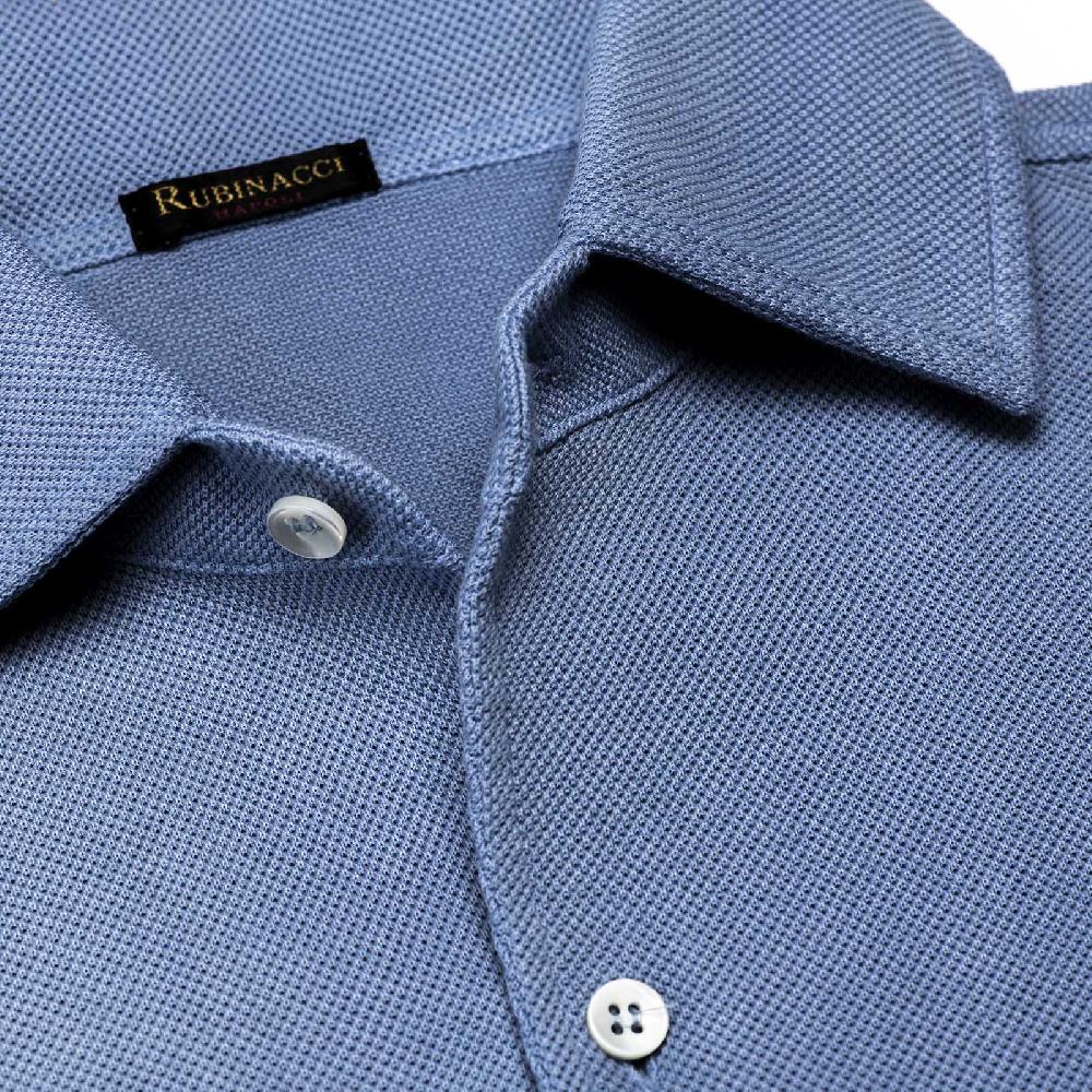 Rubinacci Camicia in piquet jeans ACQUISTA ORA