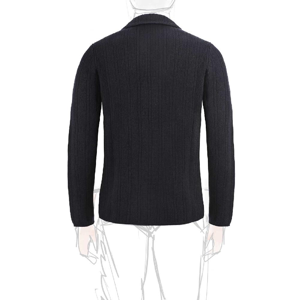 Rubinacci Cardigan doppio petto cashmere blu Promozione temporanea