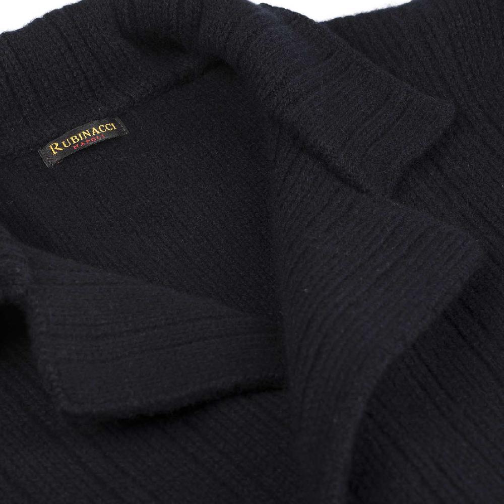 Rubinacci Cardigan doppio petto cashmere blu Promozione temporanea