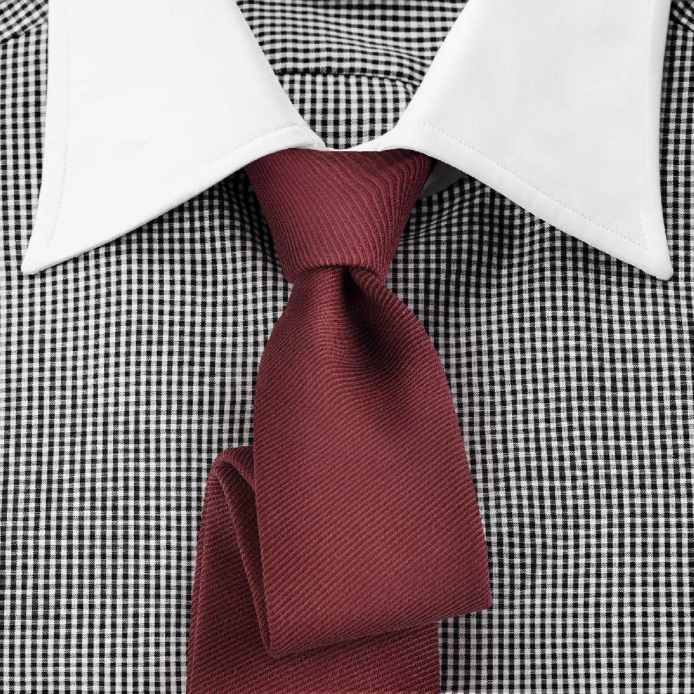 Rubinacci Camicia con collo bianco quadretto nero 50% di sconto con spedizione gratuita