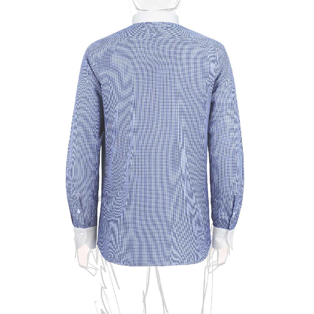 Rubinacci Camicia con collo bianco quadretto blu Limitato a 3 giorni