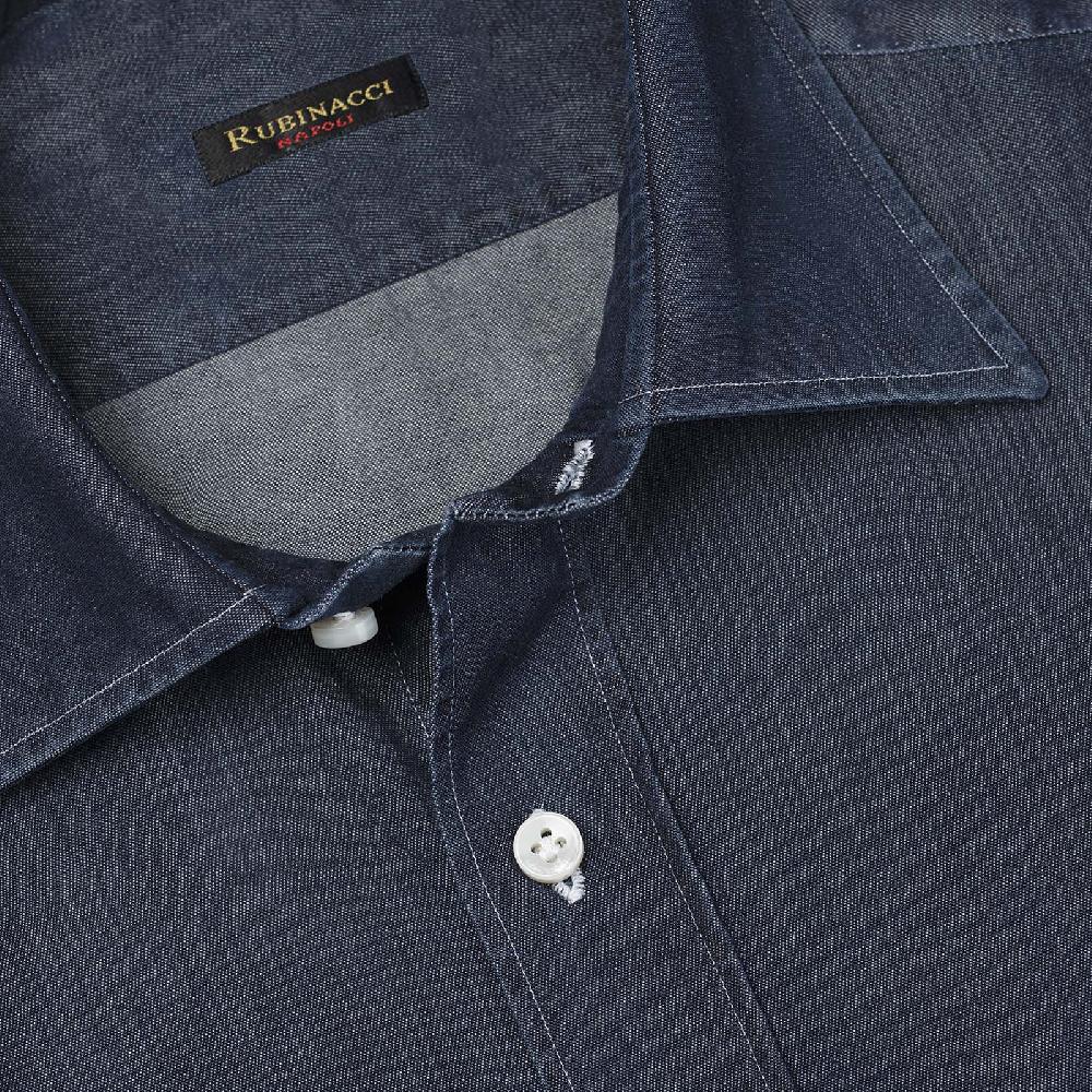 Rubinacci Camicia jeans blu scuro Duty-free