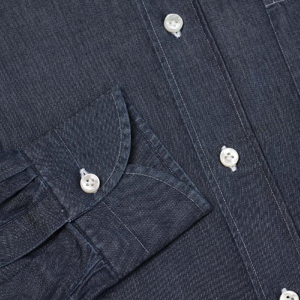 Rubinacci Camicia jeans blu scuro Duty-free