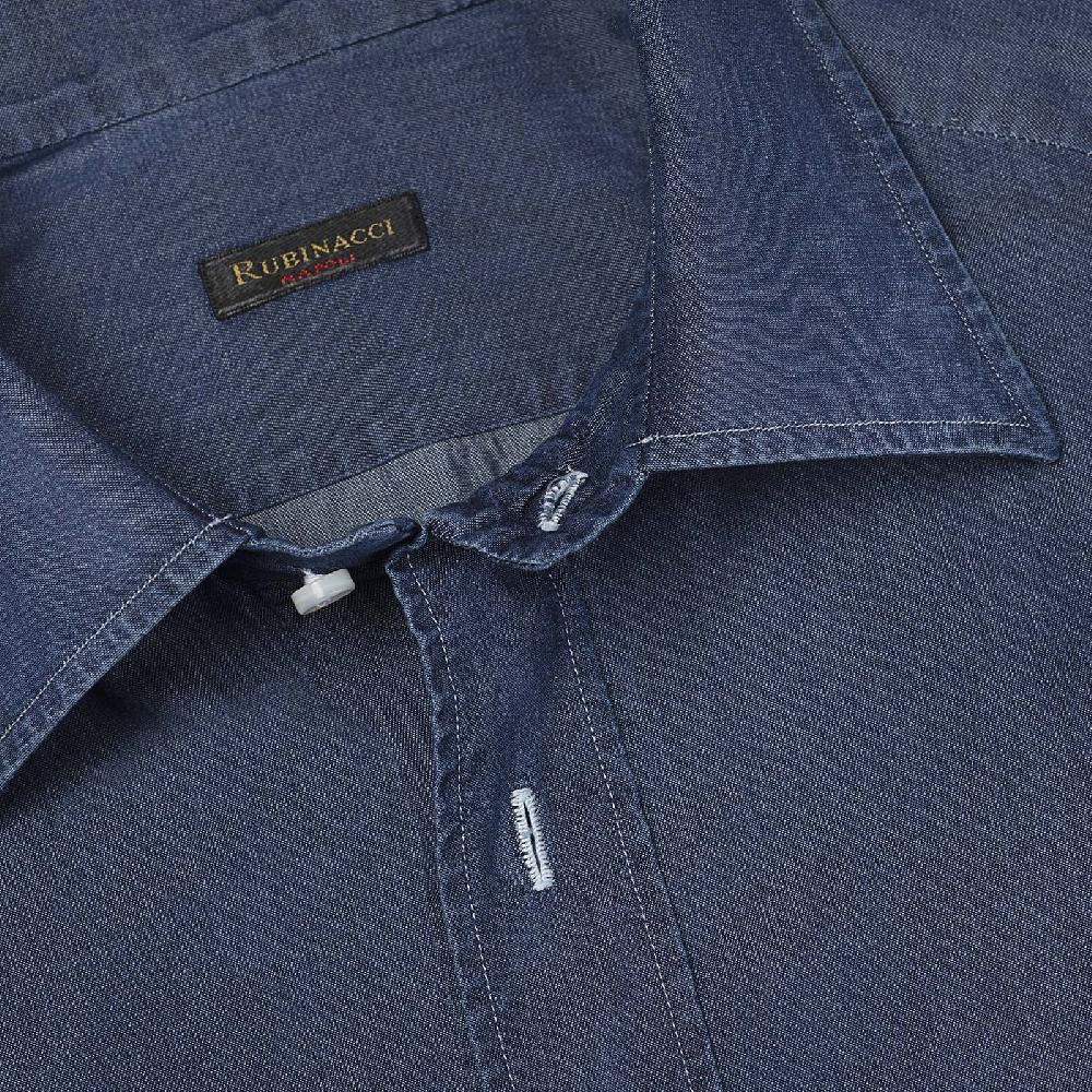 Rubinacci Camicia jeans blu 50% di sconto per tempo limitato