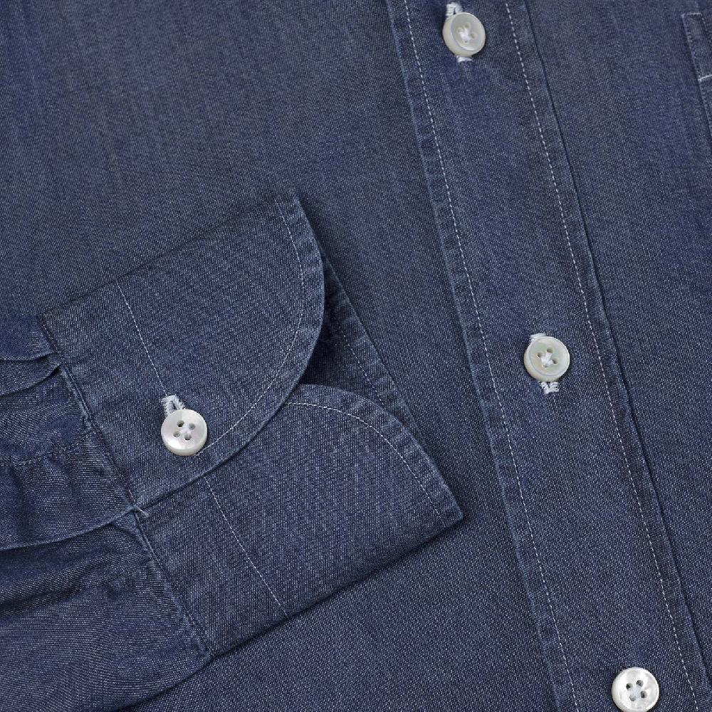 Rubinacci Camicia jeans blu 50% di sconto per tempo limitato