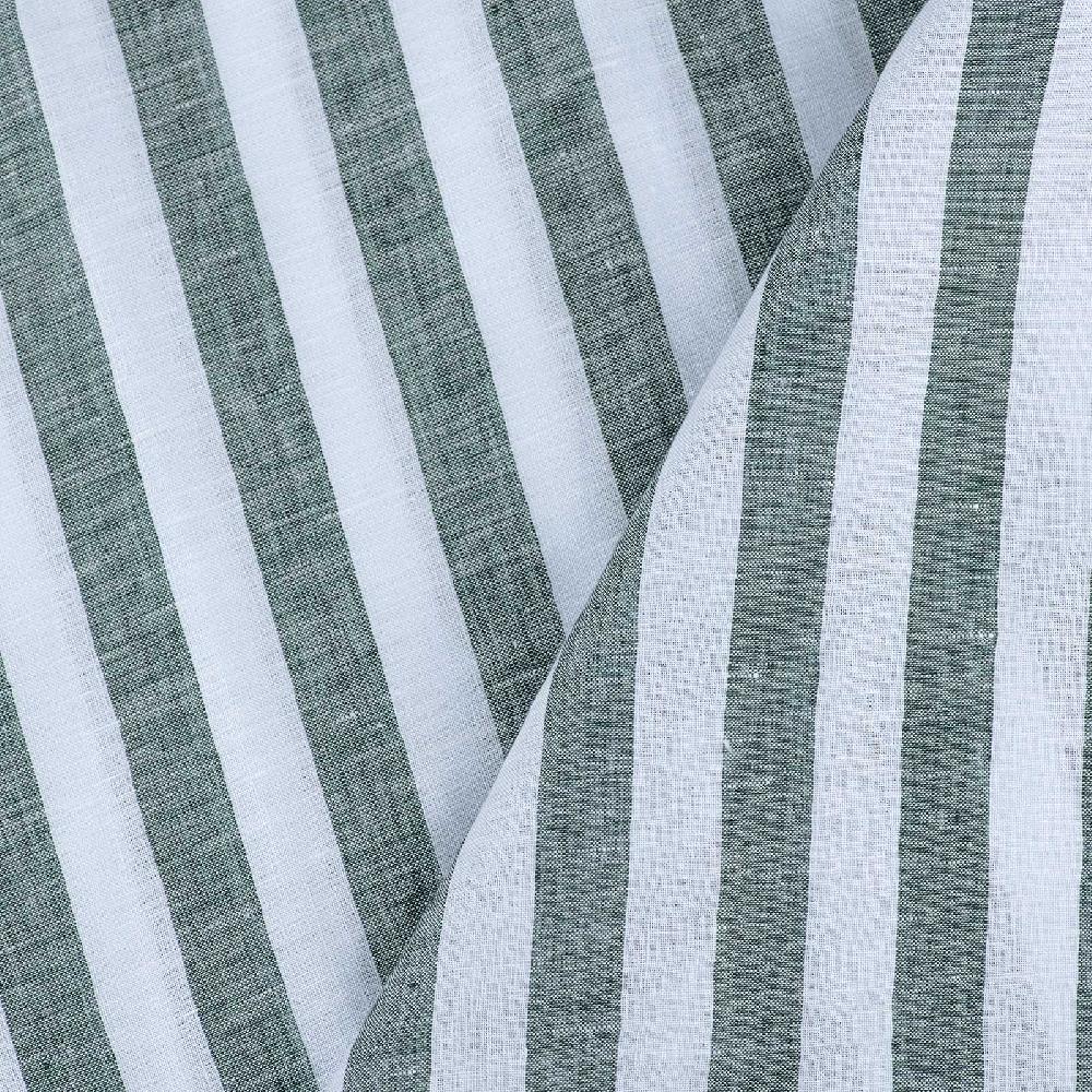 Rubinacci Polo in lino rigato verde Italia