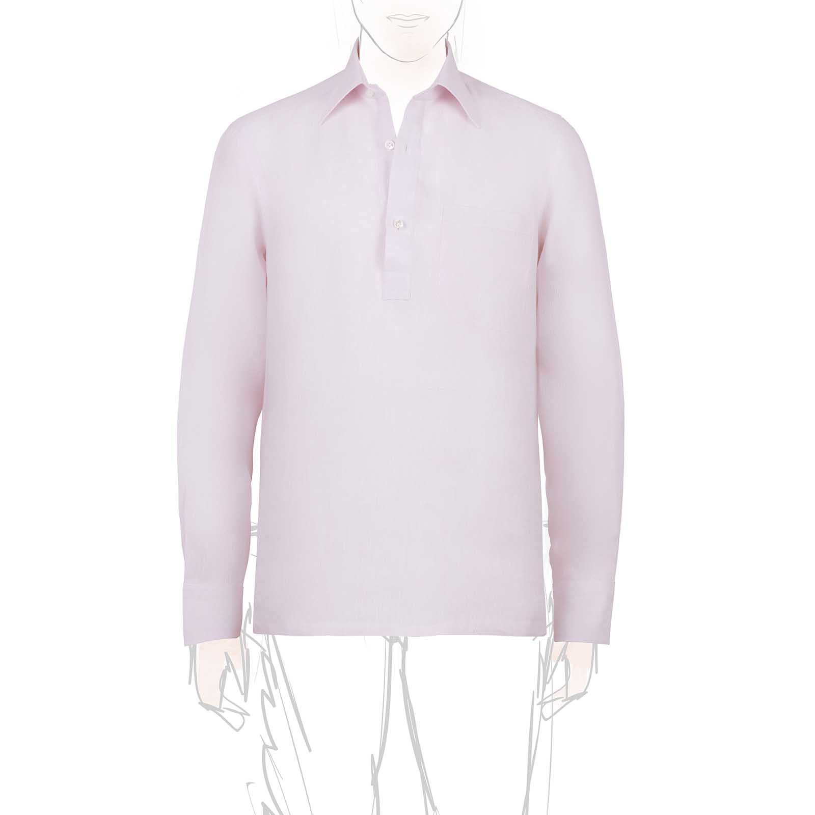 Rubinacci Polo in lino rosa Vendita