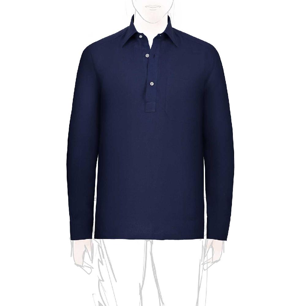Rubinacci Polo in lino bluette Spedizione Gratuita