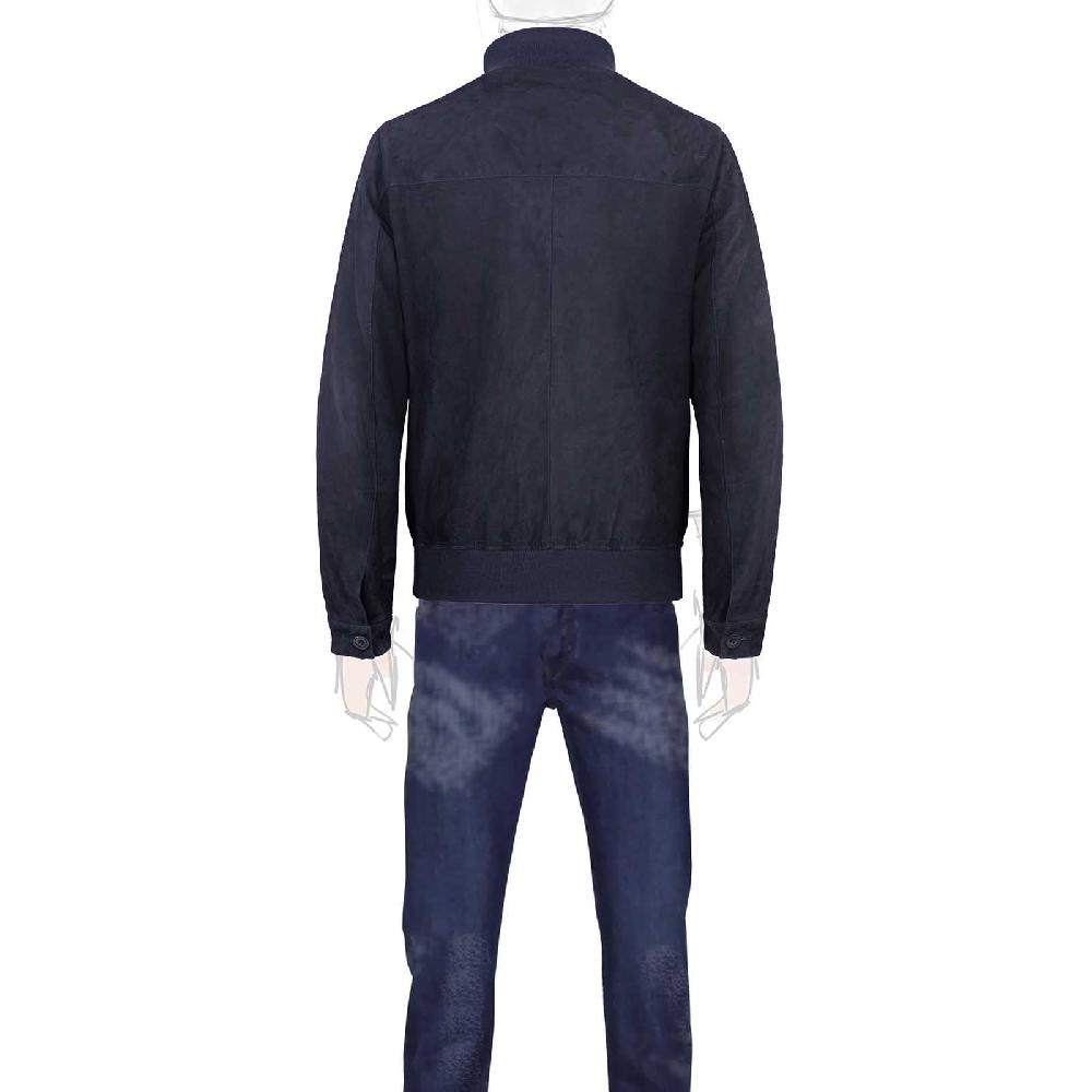Rubinacci Bomber in camoscio blu Soddisfazione Garantita