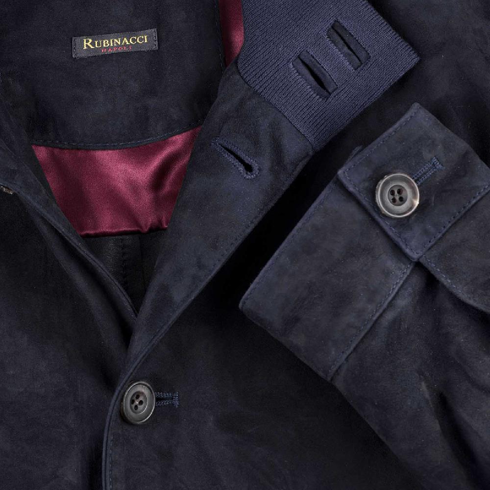 Rubinacci Bomber in camoscio blu Soddisfazione Garantita