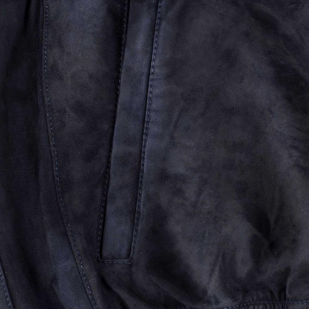 Rubinacci Bomber in camoscio blu Soddisfazione Garantita