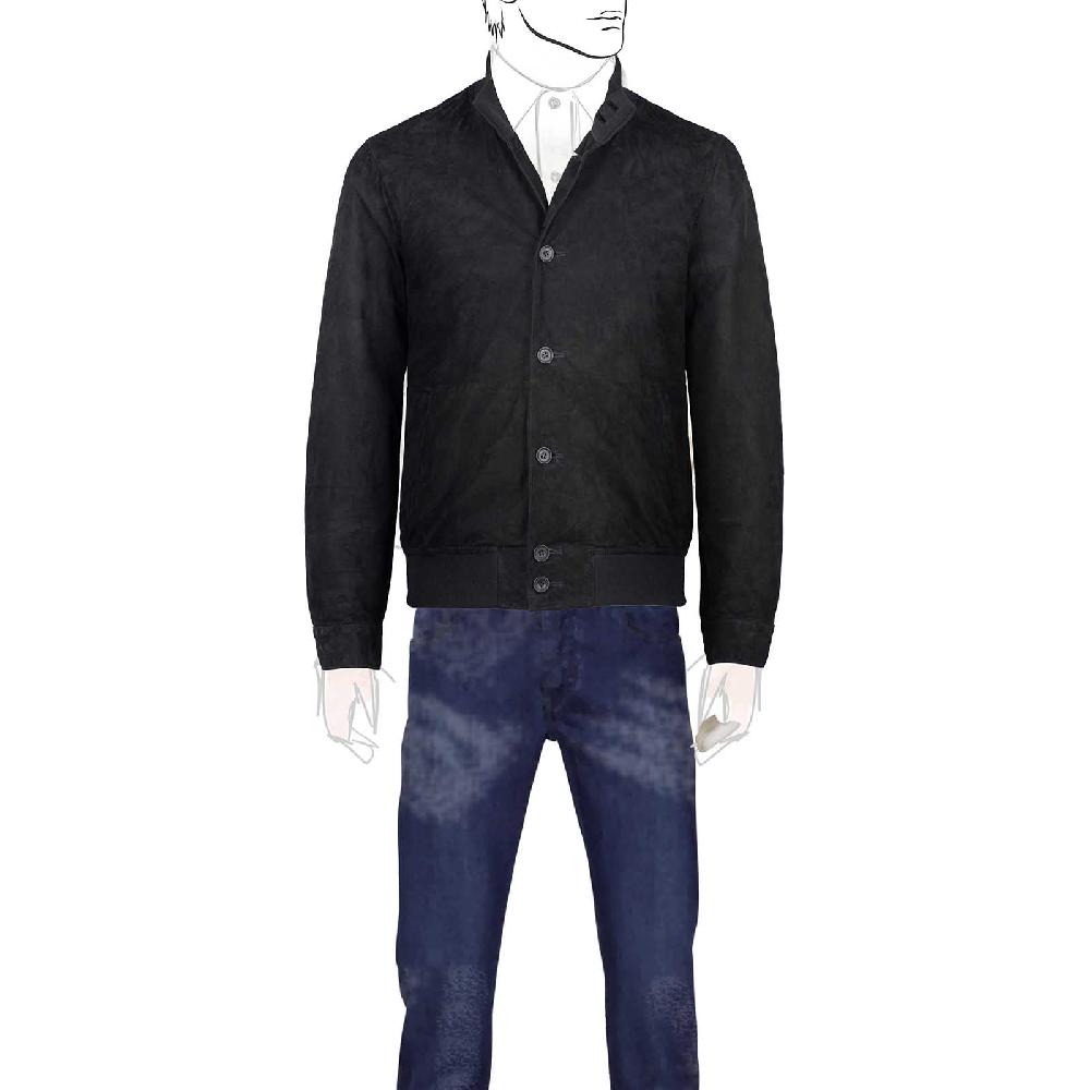 Rubinacci Bomber in camoscio nero Negozi Online