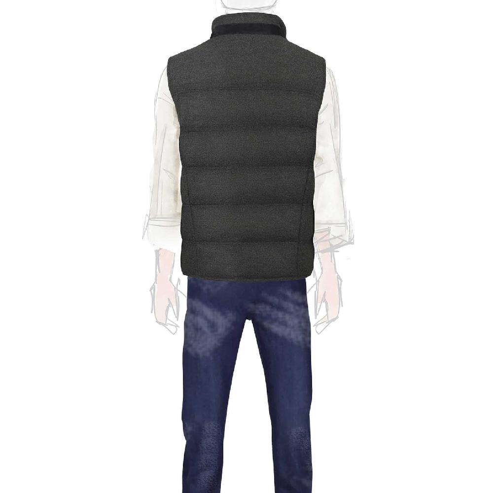 Rubinacci Gilet trapuntato lana e cashmere verde Consegna Veloce