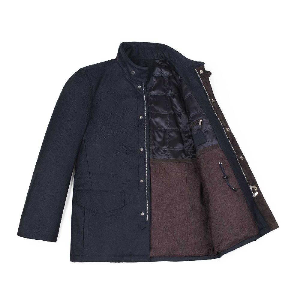 Rubinacci Giaccone in lana e cashmere blu Convenienza
