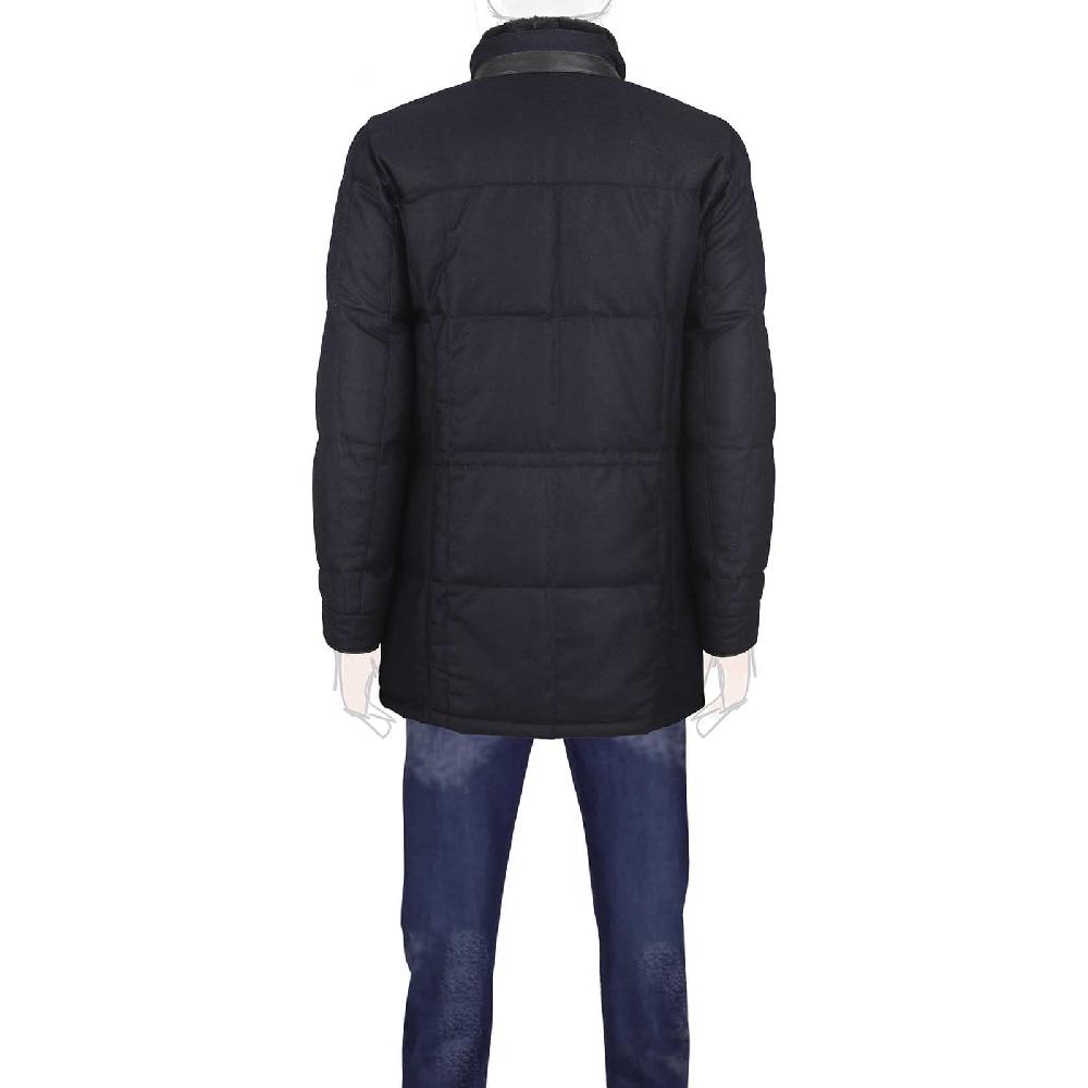 Rubinacci Piumino in lana e cashmere blu Presa