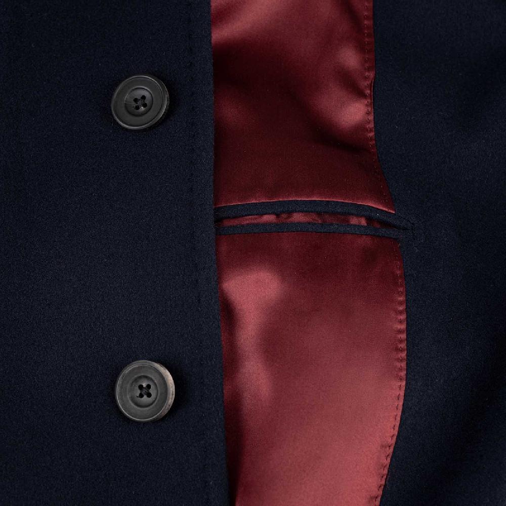 Rubinacci Cappotto Ulster in lana super 200's blu Offerta
