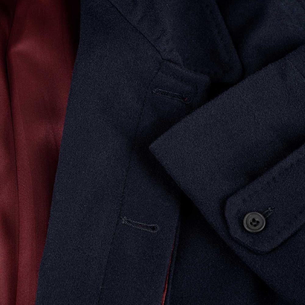 Rubinacci Cappotto raglan in lana super 200's blu Economico