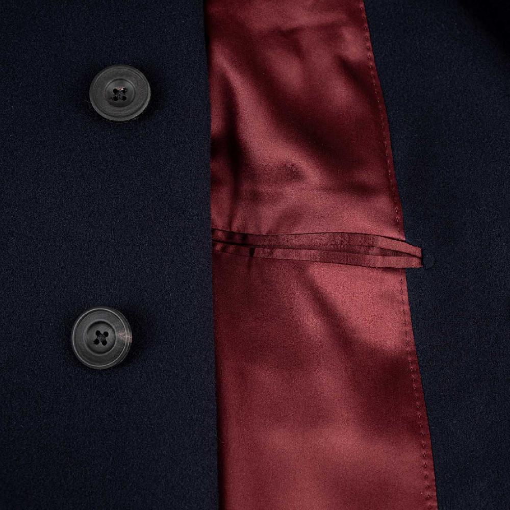 Rubinacci Cappotto raglan in lana super 200's blu Economico