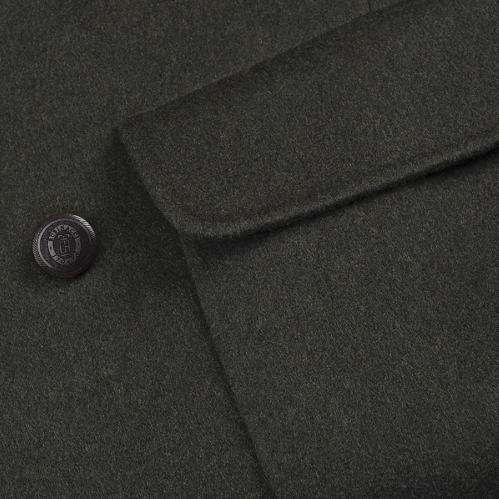 Rubinacci Cappotto doppio petto in cashmere verde Vendita Calda
