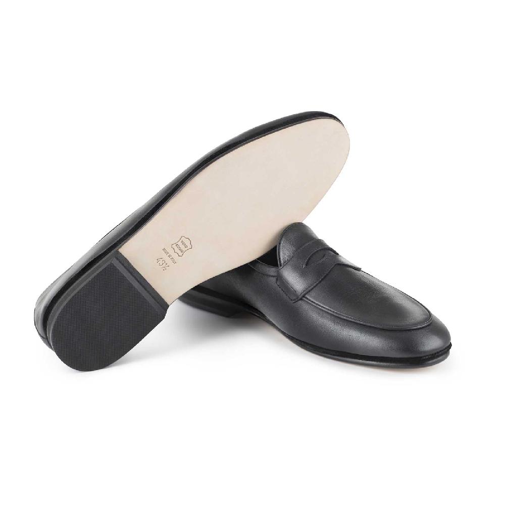 Rubinacci Mocassino in cuoio nero Moda