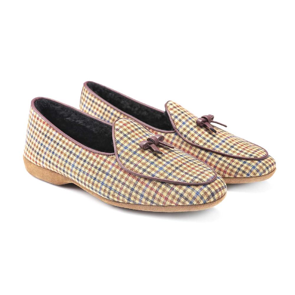 Rubinacci Vintage archive pantofola quadretti marrone