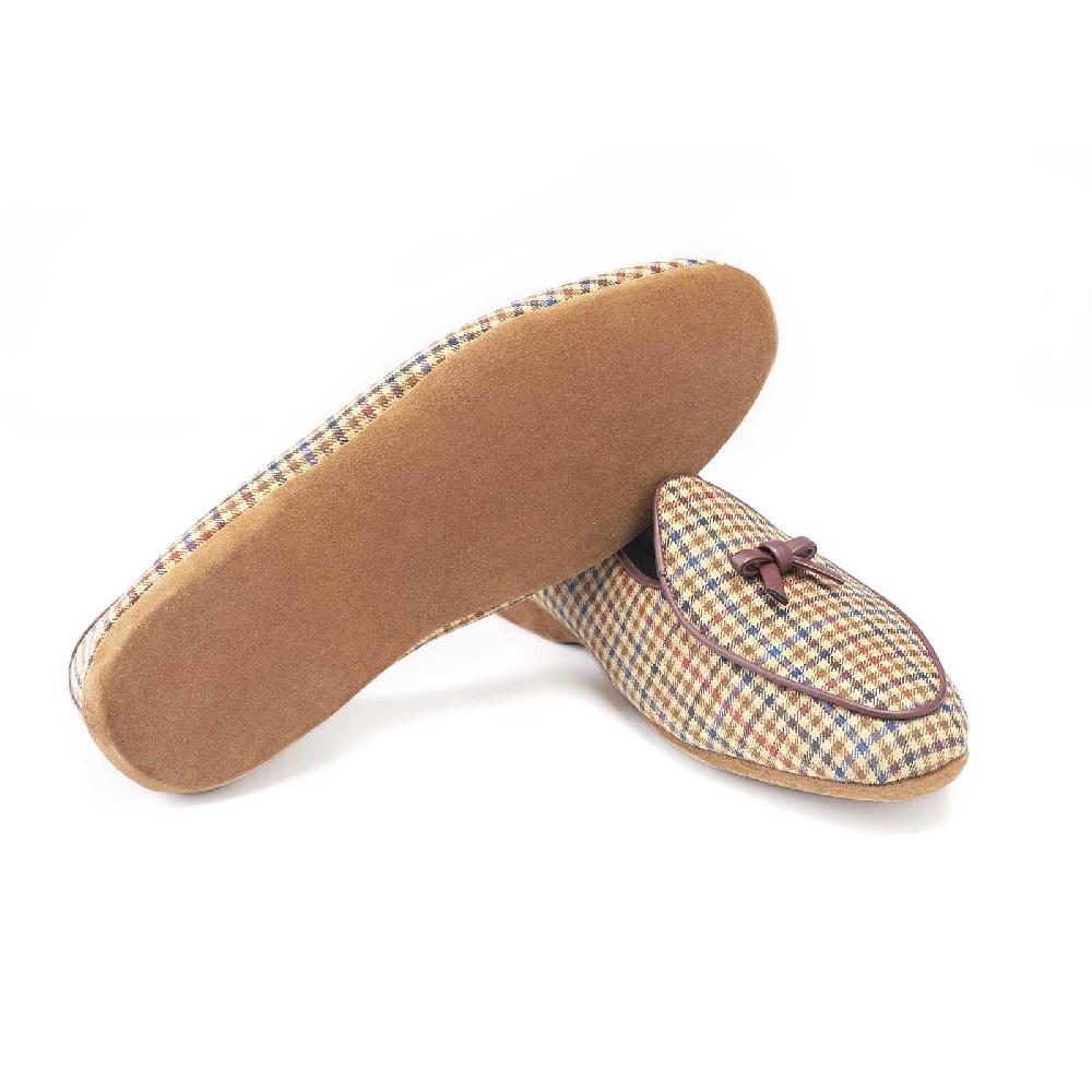 Rubinacci Vintage archive pantofola quadretti marrone Offerta Pasqua