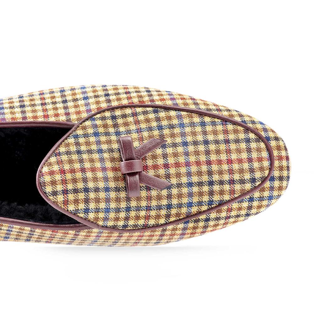 Rubinacci Vintage archive pantofola quadretti marrone Offerta Pasqua